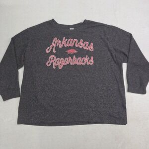 Liv Casual Ladies‎ NCAA Arkansas Razorbacks Fleece Sweater Shirt Women's Sz XXL
